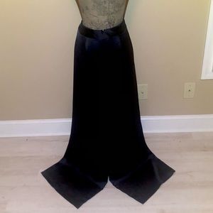 Victoria’s Secret Shiny Black Satin Extra Long Palazzo Pants. Size XL